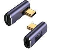 GELRHONR Adaptateur USB C 40gbps,Angle Droit USB Type-C mâle vers Femelle Convertisseur,90 degrés USB 4 Adapter Support 100W PD, 8K Video Display, OTG,Thunderbolt 4/3-2pack