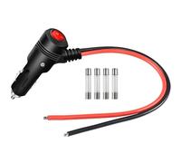 GELRHONR Câble allume-cigare de rechange 12 V pour moto, camion, voiture avec interrupteur, cordon d'alimentation 16 AWG avec fusible 15 A (0,3 m/1 ft)