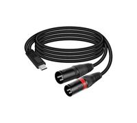 GELRHONR Câble audio mâle USB C vers Dual XLR, câble d'alimentation stéréo de type C à 2 XLR de 3,3 pieds pour amplificateur de puissance, haut-parleur, mélangeur audio et plus