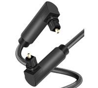 GELRHONR Câble audio optique à 90 degrés, câble optique Toslink à, cordon à fibre optique numérique pour barre de son, télévision, console de jeux (90 degrés, 3M/9.84FT)