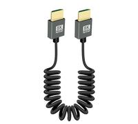 GELRHONR Câble court spiralé HDTV 8k, câble flexible à ressort d'extension mâle-mâle HDTV ultrafin 48 Gbps Prise en charge 3D 8K@60Hz pour moniteurs intégrés à la caméra, téléviseurs (Straight)