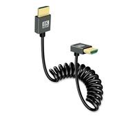 GELRHONR Câble court spiralé HDTV 8k, câble flexible à ressort d'extension mâle-mâle HDTV ultrafin 48 Gbps Prise en charge 3D 8K@60Hz pour moniteurs intégrés à la caméra, téléviseurs (Up Angle)