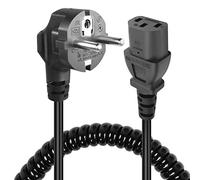 GELRHONR Câble d'alimentation CEE 7/7 vers C13,Cable Alimentation ecran pc,3 Pin AC Cordon électrique Secteur Câble Spiralé pour moniteurs, PC, imprimante, Scanner (Straight C13)