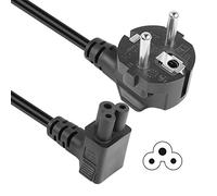 GELRHONR Câble d'Alimentation CEE7 Vers IEC C5 1.5M, Cordon à 90 Degrés Trèfle, Prise Mickey Mouse Pour Ordinateur Portable (Up Angle C5)