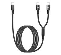 GELRHONR Câble de charge rapide multi usb c 100w gelhonr 4ft, câble séparateur usb c à c 2 en 1 en nylon, cordon de chargeur double type c avec pad, ordinateur portable, tablette et plus