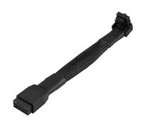 GELRHONR Câble d'extension d'alimentation GPU 90 degrés, 12VHPWR PCIe 5.0 16 broches (12 + 4) femelle à mâle pour carte graphique rtx 4070 4080 4090 4070ti 4080ti gpu-5,3in (Type A)