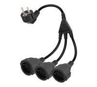 GELRHONR Câble d'extension de Contact de Protection, câble d'extension Schuko 250V16A IP44 Contact de Protection extérieur de Type F (CEE 7/7) sur Prise, pour la Maison, la Cuisine (Noir 1to3)