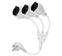 GELRHONR Câble d'extension de Contact de Protection, câble d'extension Schuko 250V16A IP44 Contact de Protection extérieur de Type F (CEE 7/7) sur Prise, pour la Maison, la Cuisine (Blanc 1to 3)