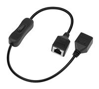 GELRHONR Câble d'extension rj12 6p6c avec interrupteur 304, câble à tête en cristal rj12 noir-50cm (Female to Female)