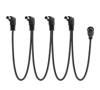 GELRHONR Câble répartiteur 4 voies pour pédale d'effet guitare 9 V DC 2 A Angle droit Noir 1,9 m