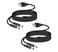 GELRHONR Câble Répartiteur USB Vers DC 5 V, Câble D'alimentation Universel USB Vers Double Connecteur DC, Câble De Chargement CC 5,5 x 2,5 mm Pour Ventilateurs, Lampes LED (DC5525) Lot De 2