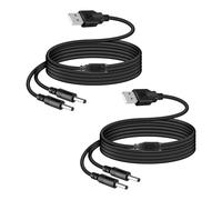 GELRHONR Câble Répartiteur USB vers DC 5 V, Câble D'alimentation Universel USB vers Double Connecteur DC, Câble de Chargement CC 3.5x1.35mm pour Caméras de Chasse (DC5135) Lot de 2