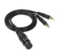 GELRHONR Câble séparateur 3 broches xlr à 2 rca y, double prise rca déséquilibrée vers connecteur de câble audio xlr pour mélangeur de micro à condensateur de haut-parleur amp-1m (3Pin XLR Female)