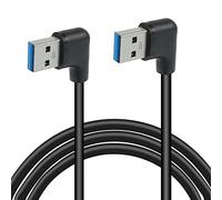 GELRHONR Câble USB vers USB, câble USB 3.0 A vers A mâle à double extrémité compatible avec ordinateur portable Cool-60CM (Noir-Angle gauche/angle gauche)