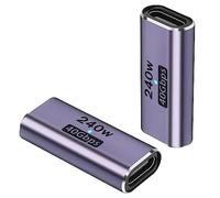 GELRHONR Coupleur USB C, 240 W USB 4 Data Sync 40Gbps Adaptateur USB C Femelle vers Femelle Charge Rapide 5A OTG Adaptateur Compatible Thunderbolt 3,Tablet, Laptop,Mobile Phone-2Pack