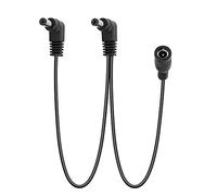 GELRHONR Daisy Chain Câble d'alimentation 1 à 2 Voies pour pédale d'effet de Guitare DC5521 9 V 2 A avec Angle Droit -1.8Ft - Noir