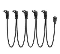 GELRHONR Daisy Chain Câble d'alimentation 1 à 5 voies pour pédale d'effet de guitare DC5521 9 V 2 A avec angle droit, noir