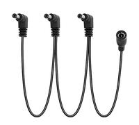 GELRHONR Daisy Chain Câble d'alimentation répartiteur 1 à 3 voies pour pédale d'effet de guitare, DC5521 9 V 2 A avec angle droit, Noir