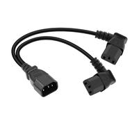 GELRHONR IEC320 C14 vers Deux C13 PDU Power Extender, C14 mâle vers 90 degrés Double C13 Femelle Câble d'alimentation pour Ordinateur, Haut-parleurs LED, Moniteurs TV et Scanners (Angle droit 0,3 m)
