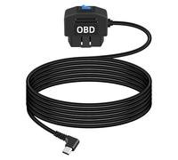 GELRHONR OBD Power Cable Dash Camera,Electronic Vehicles Angle TYPE C USB OBD2 Dashcam Hardwire Kit, OBD2 to USB Adapter with Switch Button 24 Hours Surveillance and Acc 2 Mode 12-24 V to 5V/3A