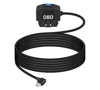 GELRHONR OBD Power Cable Dash Camera,Electronic Vehicles USB C OBD2 Dashcam Hardwire Kit, OBD2 to USB Adapter with Switch Button 24 Hours Surveillance and Acc 2 Mode 12-24 V to 5V/3A (TYPE C)