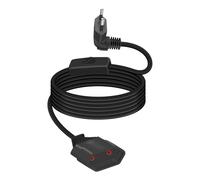 GELRHONR Rallonge électrique Noire avec Interrupteur - 90 ° - 250 V - 2,5 A - pour appareils ménagers, Lampes, TV, PC, Moniteur (Noir 2m)