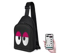 Gelrova Sac à dos LED avec contrôle par application City Serise, cool DIY Pixel Art Animation Mode Programmation Sac à dos pour ordinateur portable, noir, Sling Bag, Simple et facile