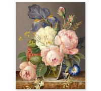 gelrovaled Peinture par Numéros pour Adulte, DIY Peinture Acrylique pour Adultes Enfants débutants Facile sur Toile 40×50 cm avec peintures et pinceaux, Peonyflower(sans Cadre)