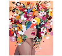 gelrovaled Peinture par Numéros pour Adulte, DIY Peinture Acrylique pour Adultes Enfants débutants Facile sur Toile 40×50 cm avec peintures et pinceaux, Flower Girl (sans Cadre)