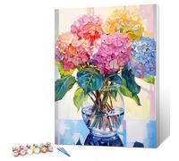 gelrovaled Peinture par Numéros pour Adulte, Peinture Acrylique pour Adultes Enfants débutants Facile sur Toile 30×40 cm avec peintures et pinceaux, Flower 02(Avec cadre)
