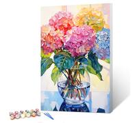 gelrovaled Peinture par Numéros pour Adulte, Peinture Acrylique pour Adultes Enfants débutants Facile sur Toile 20×30 cm avec peintures et pinceaux, flower 02(Avec cadre)