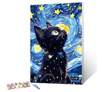 gelrovaled Peinture par Numéros pour Adulte, Peinture Acrylique pour Adultes Enfants débutants Facile sur Toile 20×30 cm avec peintures et pinceaux, Cat (Avec cadre)