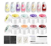 Gels à Pat,8 Couleurs Outils de Peinture à l'Éponge avec Durcissement par UV LED | Gel pour Peinture à Tapoter | pour Femmes et Jeunes Filles, Manucure Française,