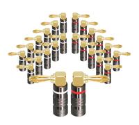 Gels audio en cuivre pur plaqué or 24 carats,son musical,adaptateur de haut-parleur,bouchons à vis,connecteurs politiques,4mm - Type Right Angle-2 Pcs