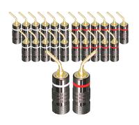 Gels audio en cuivre pur plaqué or 24 carats,son musical,adaptateur de haut-parleur,bouchons à vis,connecteurs politiques,4mm - Type Bend Pin-4 Pcs