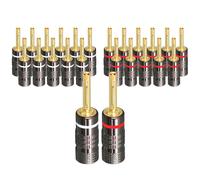 Gels audio en cuivre pur plaqué or 24 carats,son musical,adaptateur de haut-parleur,bouchons à vis,connecteurs politiques,4mm - Type Elastic Pin-24 Pcs