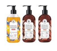 Gels douche 1 L - Monoï Thé blanc et Pêche - Lot panaché de 3 flacons