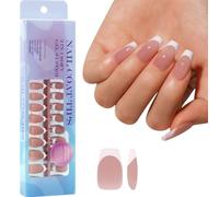 Gels Nails Tips, French Tip Press on 15 tailles 7,6 cm 1 x coat tips with pre-applied tip primer & base coat covers press on