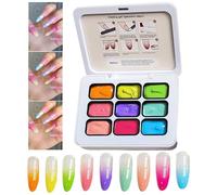 Gels Patting pour Ongles - Modelage Longue Tenue 9 Couleurs | Set de gels à ongles pour peindre avec éponge tapotante - Pour Femme Débutante Maison Salon Rendez-vous Anniversaire