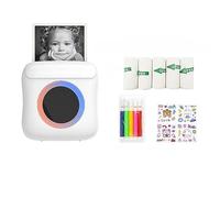 GeluEla Mini Imprimante, Thermique Photo Portable, Imprimante de Poche, Imprimante sans Encre, Poche Bluetooth Imprimante pour Notes, Images, Photos, Journal, D'étiquettes (Blanc)