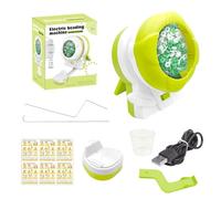 GeluEla Spinner électrique pour perles avec 3 aiguilles à perles, 2 en 1 pour argile électrique et perles - Kit pour la fabrication de bracelets, colliers, bijoux (vert)