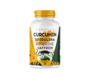 Gélules Complex Curcumin | Soutien Anti-inflammatoire | Extrait de Curcuma 10% 500 mg + Spiruline 20 mg | Bien-être Général | avec Gingembre 20 mg, Pipérine 1 mg et Safran 2% 0,5 mg | 30 Gélules