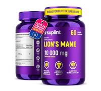 Gélules de Champignon Crinière de Lion 10 000 mg - Extrait Hautement Concentré de Hericium Erinaceus 10:1 - Testé en Laboratoire avec Certificat - Complément de Lions Mane- 60 Gélules Véganes