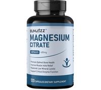 Gélules de Citrate de Magnésium - 120 unités, 400 mg - Favorise la Santé Osseuse & Soutient les Fonctions Enzymatiques, Musculaires, Nerveuses, Cardiaques, Digestives et Métaboliques
