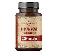 Gélules de D-Mannose & Cranberry - 200 gélules véganes - avec D-Mannose en poudre et Cranberry - 500 mg par portion journalière