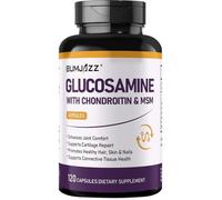 Gélules de Glucosamine, Chondroïtine et MSM, 120 unités. 1500 mg de Sulfate de Glucosamine avec Chondroïtine et MSM pour la Santé des Articulations, le Soutien du Cartilage et la Souplesse