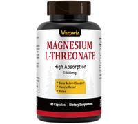 Gélules de L-thréonate de magnésium 1800 mg - 180 gélules - Complément de magnésium à haute absorption - Forme biodisponible pour un sommeil réparateur et le soutien des fonctions cognitives