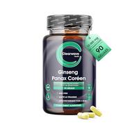 Gélules de Panax Ginseng | 10 000 mg de ginseng coréen par gélule | 20% de ginsénosides | Cure de 90 jours | Extrait végétalien haute puissance pour hommes et femmes