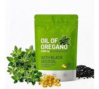 Gélules d'Huile d'Origan et Nigelle - Extrait d'Origan (Équivalent à 6000 mg) avec Huile de Graines Noires- Sans OGM ni Gluten - 300 Capsules Molles
