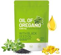 Gélules d'Huile d'Origan et Nigelle - Extrait d'Origan (Équivalent à 6000 mg) avec Huile de Graines Noires (200 mg) - Riche en Carvacrol - Sans OGM ni Gluten - 300 Capsules Molles